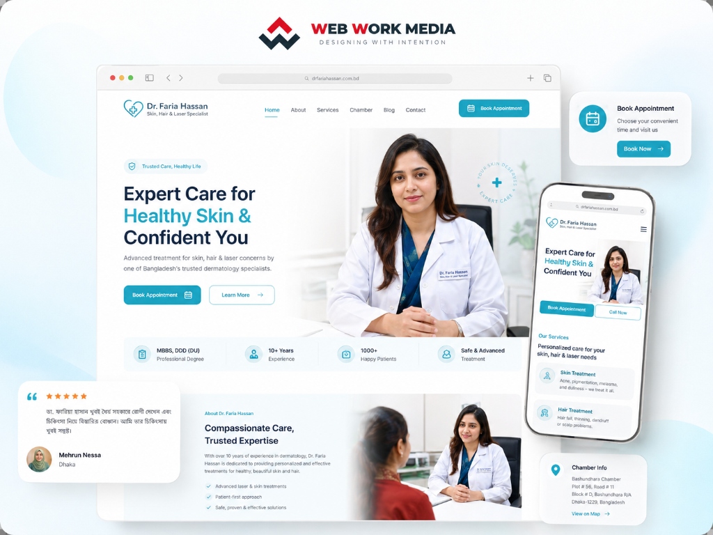 Dr. Faria Hassan Website Mockup