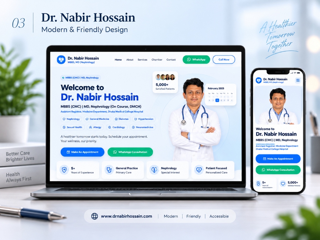 Dr. Nabir Hossain Website Mockup