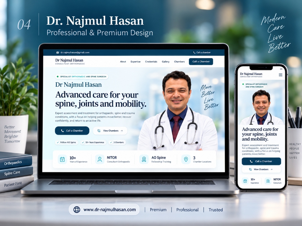 Dr. Najmul Hasan Website Mockup